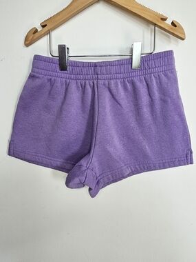 Purple Fleece Athletic Sweat Shorts Size M (10/12) Cozy Lounge 🩷